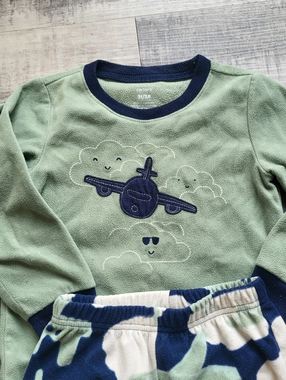 Carter's Fleece Pajama Sets Toddler Boy Size 3T Airplane 2 Sets Twin